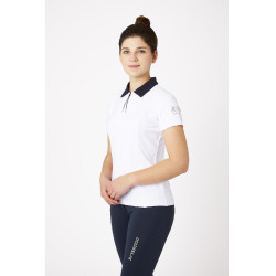 Camisa Polo de Manga Corta para Mujer Claudine B Vertigo Blanco / azul marino