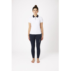 Camisa Polo de Manga Corta para Mujer Claudine B Vertigo Blanco / azul marino