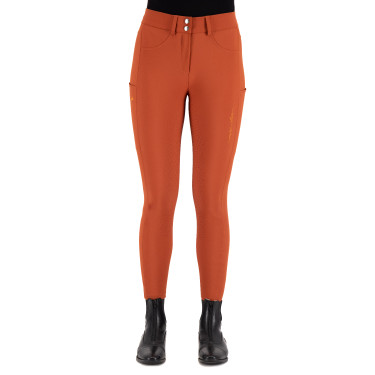 Pantalón de equitación Euro-Star Empressive FullGrip Cinabrio oscuro Naranja