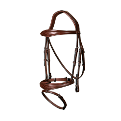 Brida Muserola Combinada Anatómica Dy'on New English Collection Castaño Marrón