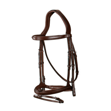 Brida Muserola Combinada Dy'on Colección New English Castaño Marrón Brida Muserola Combinada Dy'on Colección New English Castaño Marrón