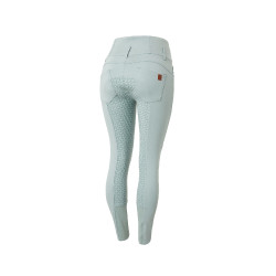 Pantalones de Montar con Cintura Alta deAsiento Completo de Silicona para Mujer Tara Horze Gris aqua Azul Pantalones de Montar con Cintura Alta deAsiento Completo de Silicona para Mujer Tara Horze Gris aqua Azul