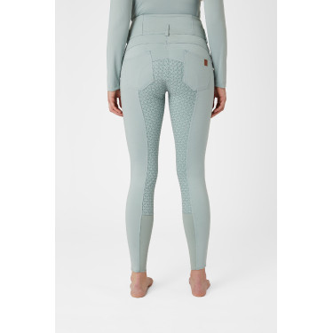 Pantalones de Montar con Cintura Alta deAsiento Completo de Silicona para Mujer Tara Horze Gris aqua Azul Pantalones de Montar con Cintura Alta deAsiento Completo de Silicona para Mujer Tara Horze Gris aqua Azul