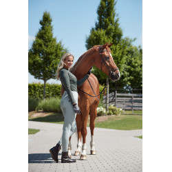 Pantalones de Montar con Cintura Alta deAsiento Completo de Silicona para Mujer Tara Horze Gris aqua Azul Pantalones de Montar con Cintura Alta deAsiento Completo de Silicona para Mujer Tara Horze Gris aqua Azul