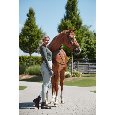 Pantalones de Montar con Cintura Alta deAsiento Completo de Silicona para Mujer Tara Horze Gris aqua Azul Pantalones de Montar con Cintura Alta deAsiento Completo de Silicona para Mujer Tara Horze Gris aqua Azul