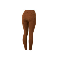 Pantalones de Montar con Cintura Alta deAsiento Completo de Silicona para Mujer Tara Horze Marrón oscuro