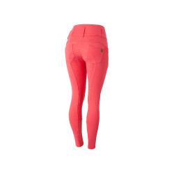 Pantalones de Montar con Cintura Alta deAsiento Completo de Silicona para Mujer Tara Horze Rojo red