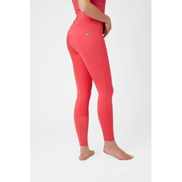 Pantalones de Montar con Cintura Alta deAsiento Completo de Silicona para Mujer Tara Horze Rojo red