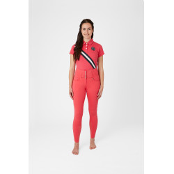 Pantalones de Montar con Cintura Alta deAsiento Completo de Silicona para Mujer Tara Horze Rojo red