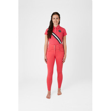 Pantalones de Montar con Cintura Alta deAsiento Completo de Silicona para Mujer Tara Horze Rojo red