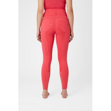 Pantalones de Montar con Cintura Alta deAsiento Completo de Silicona para Mujer Tara Horze Rojo red