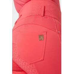 Pantalones de Montar con Cintura Alta deAsiento Completo de Silicona para Mujer Tara Horze Rojo red