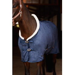 Alfombra polar Horze Lincoln con cuello de piel Marino Azul marino