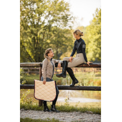 Manta de montar mixta B Vertigo Amory con monograma bordado B Vertigo Teck beige Amarillo