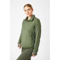 Anorak híbrido Horze Annika, mujer Verde oliva