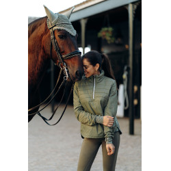 Anorak híbrido Horze Annika, mujer Verde oliva