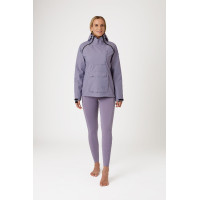 Chaqueta de equitación impermeable Horze Ayla con cremalleras para mujer Pasa real Violeta Chaqueta de equitación impermeable Horze Ayla con cremalleras para mujer Pasa real Violeta