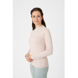 Top de entrenamiento Horze Gabriela para mujer con protección UV Rosa melocotón Beige