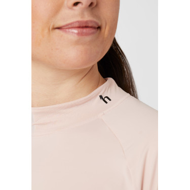 Top de entrenamiento Horze Gabriela para mujer con protección UV Rosa melocotón Beige