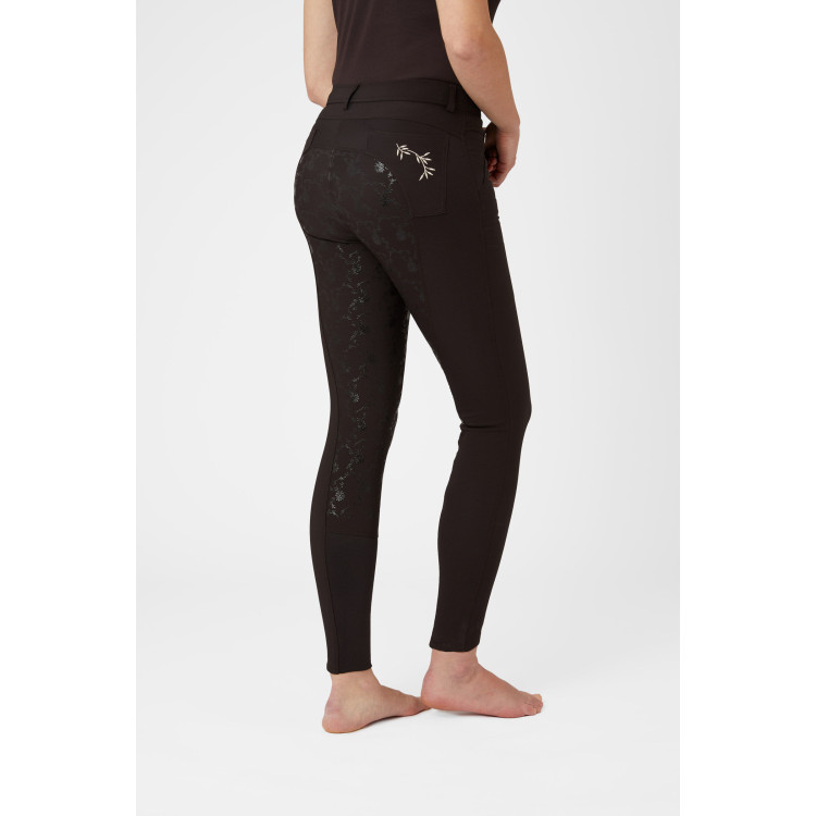 Pantalón de equitación de asiento completo Horze Kaitlin para mujer con decoración floral Pantalón de equitación de asiento completo Horze Kaitlin para mujer con decoración floral
