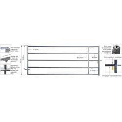 Puerta de campo con barras 42 La Gée