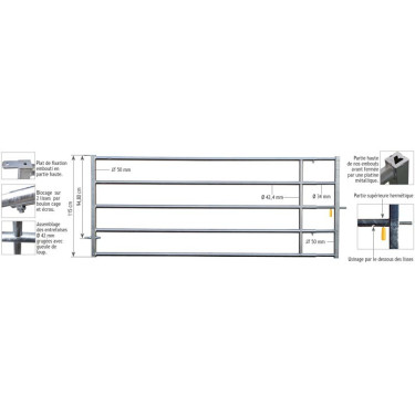 Puerta de campo con barras 42 La Gée Puerta de campo con barras 42 La Gée