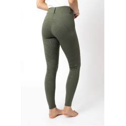 Leggings de agarre integral Horze Dea para mujer Verde escarabajo