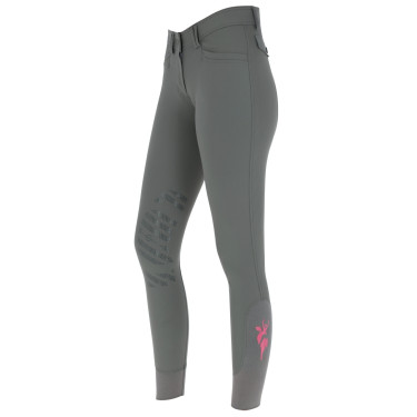 Pantalón Janne x PinkRibbon grip rodilla mujer Covalliero Grafito Gris