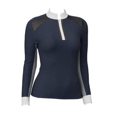 Polo de concurso LeMieux Camille de manga larga Marina modelo antiguo Azul marino