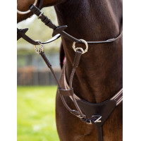 Martingale LeMieux élastique avec protection de poitrail Marrón / plata