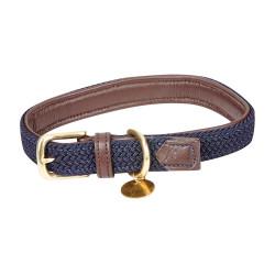 Collar para perro Weatherbeeta de cuero trenzado Marrón / azul marino Marr&amp;amp;amp;oacute;n