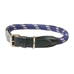 Collar para perro Weatherbeeta de cuero y cuerda Marrón / azul marino Marr&amp;amp;oacute;n