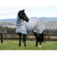 Manta antimoscas Combo Weatherbeeta ComFiTec Hexi Shield Plata / azul marino Manta antimoscas Combo Weatherbeeta ComFiTec Hexi Shield Plata / azul marino