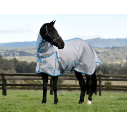 Manta antimoscas Combo Weatherbeeta ComFiTec Hexi Shield Plata / azul marino Manta antimoscas Combo Weatherbeeta ComFiTec Hexi Shield Plata / azul marino