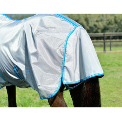 Manta antimoscas Combo Weatherbeeta ComFiTec Hexi Shield Plata / azul marino Manta antimoscas Combo Weatherbeeta ComFiTec Hexi Shield Plata / azul marino