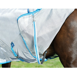 Manta antimoscas Combo Weatherbeeta ComFiTec Hexi Shield Plata / azul marino Manta antimoscas Combo Weatherbeeta ComFiTec Hexi Shield Plata / azul marino