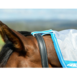 Manta antimoscas Combo Weatherbeeta ComFiTec Hexi Shield Plata / azul marino Manta antimoscas Combo Weatherbeeta ComFiTec Hexi Shield Plata / azul marino