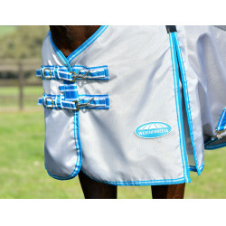 Manta antimoscas Combo Weatherbeeta ComFiTec Hexi Shield Plata / azul marino Manta antimoscas Combo Weatherbeeta ComFiTec Hexi Shield Plata / azul marino