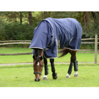 Manta Weatherbeeta 50g ComFiTec Essential con cubrecuello Azul marino / plata / rojo