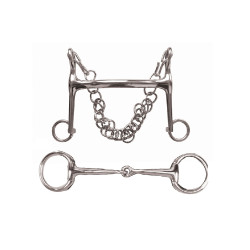 Conjunto de bocados de brida Bradoon y Weymouth Korsteel Conjunto de bocados de brida Bradoon y Weymouth Korsteel