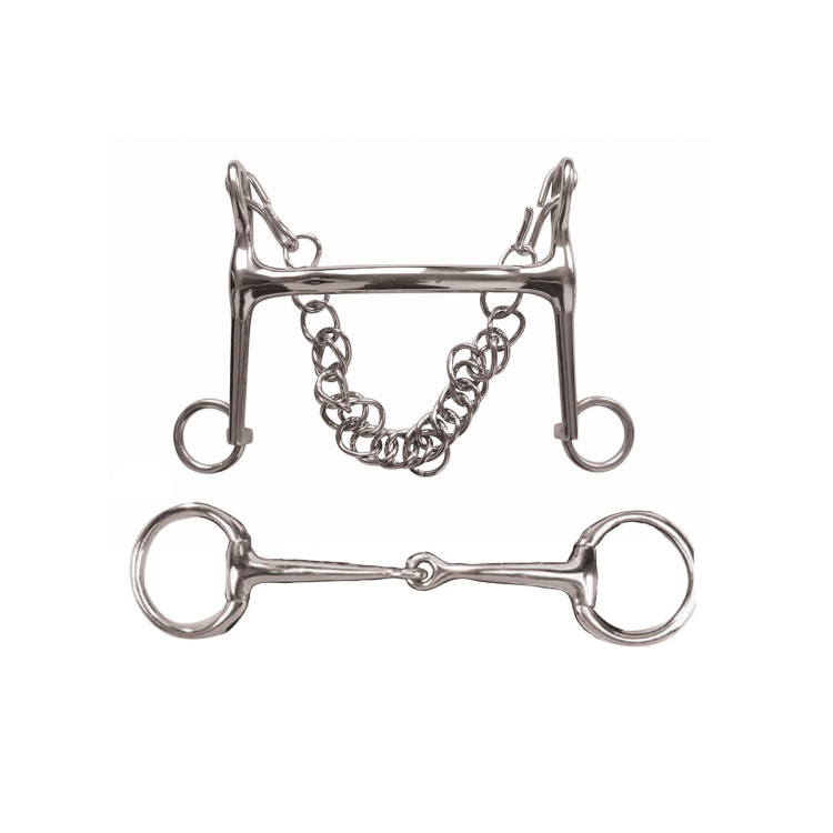 Conjunto de bocados de brida Bradoon y Weymouth Korsteel Conjunto de bocados de brida Bradoon y Weymouth Korsteel