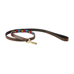 Correa para perro Weatherbeeta de cuero Polo Marrón cowdray / rosa / azul / amarillo Multicolor