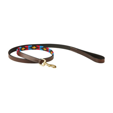 Correa para perro Weatherbeeta de cuero Polo Marrón cowdray / rosa / azul / amarillo Multicolor