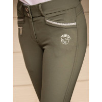 Pantalón de equitación Junior para niña Marie Jump'In Caqui Kaki Pantalón de equitación Junior para niña Marie Jump'In Caqui Kaki
