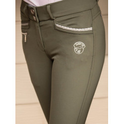 Pantalón de equitación Junior para niña Marie Jump'In Caqui Kaki