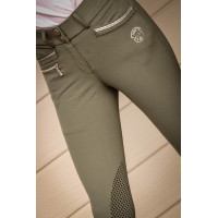 Pantalón de equitación Junior para niña Marie Jump'In Caqui Kaki