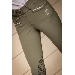 Pantalón de equitación Junior para niña Marie Jump'In Caqui Kaki