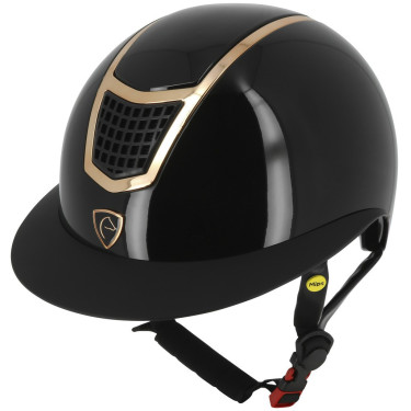 Casco Equithème Airy LM Negro brillante / oro rosa