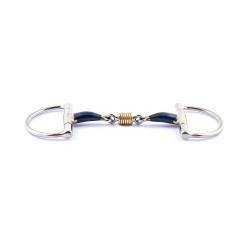 Muserola con oliva Jump'In de acero azul con doble rotura y anillos de cobre