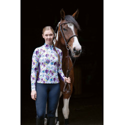 Camiseta funcional Lilac Flower HKM Blanco / violeta